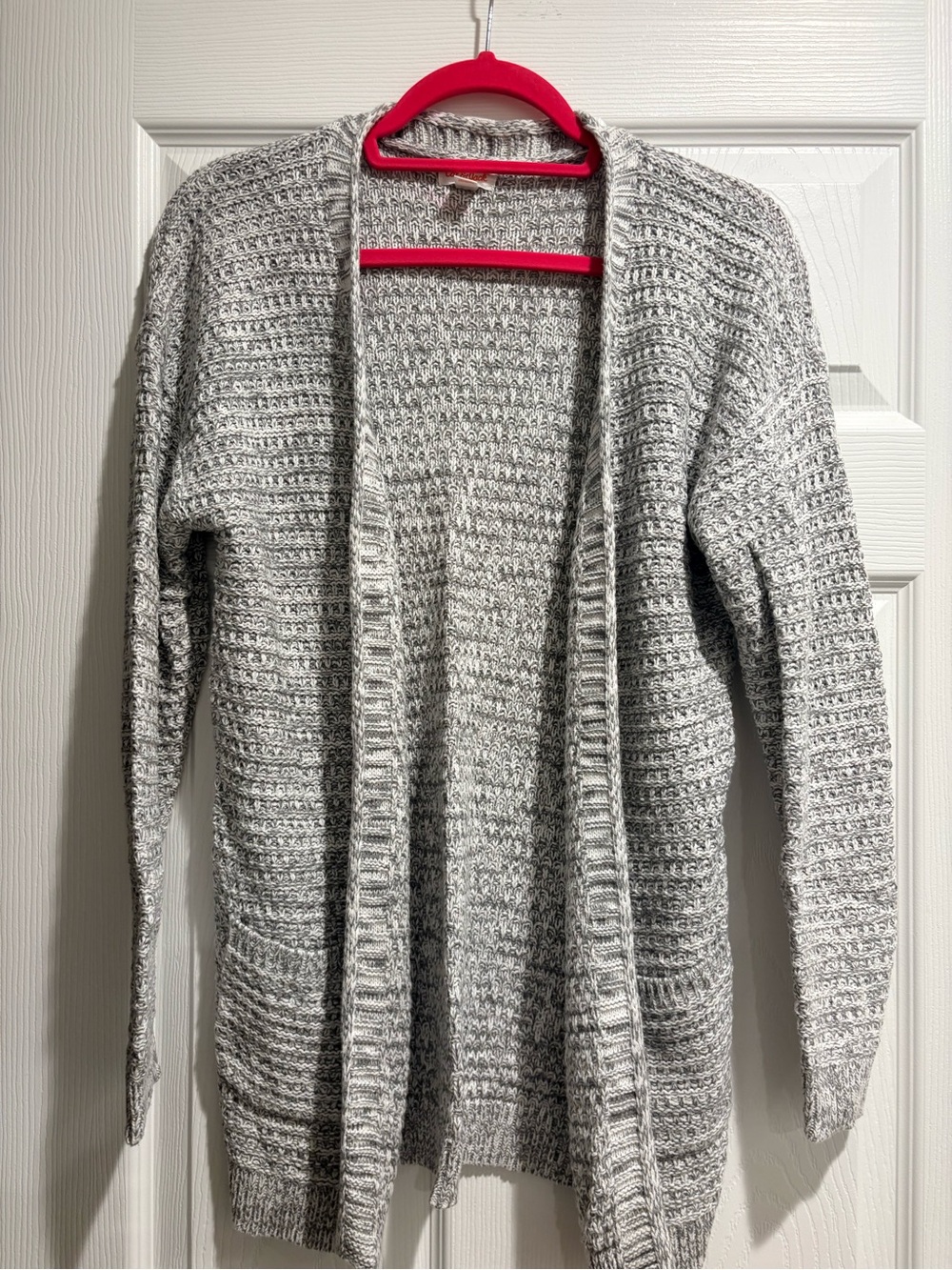 Cat & Jack Light Gray Open-Front Knit Cardigan
